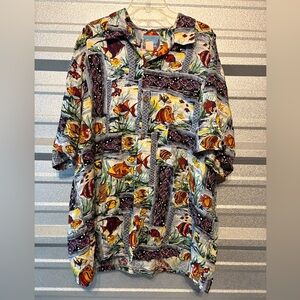 Joe kealohas Vibrant Oceanic Print Men's Casual Shirt